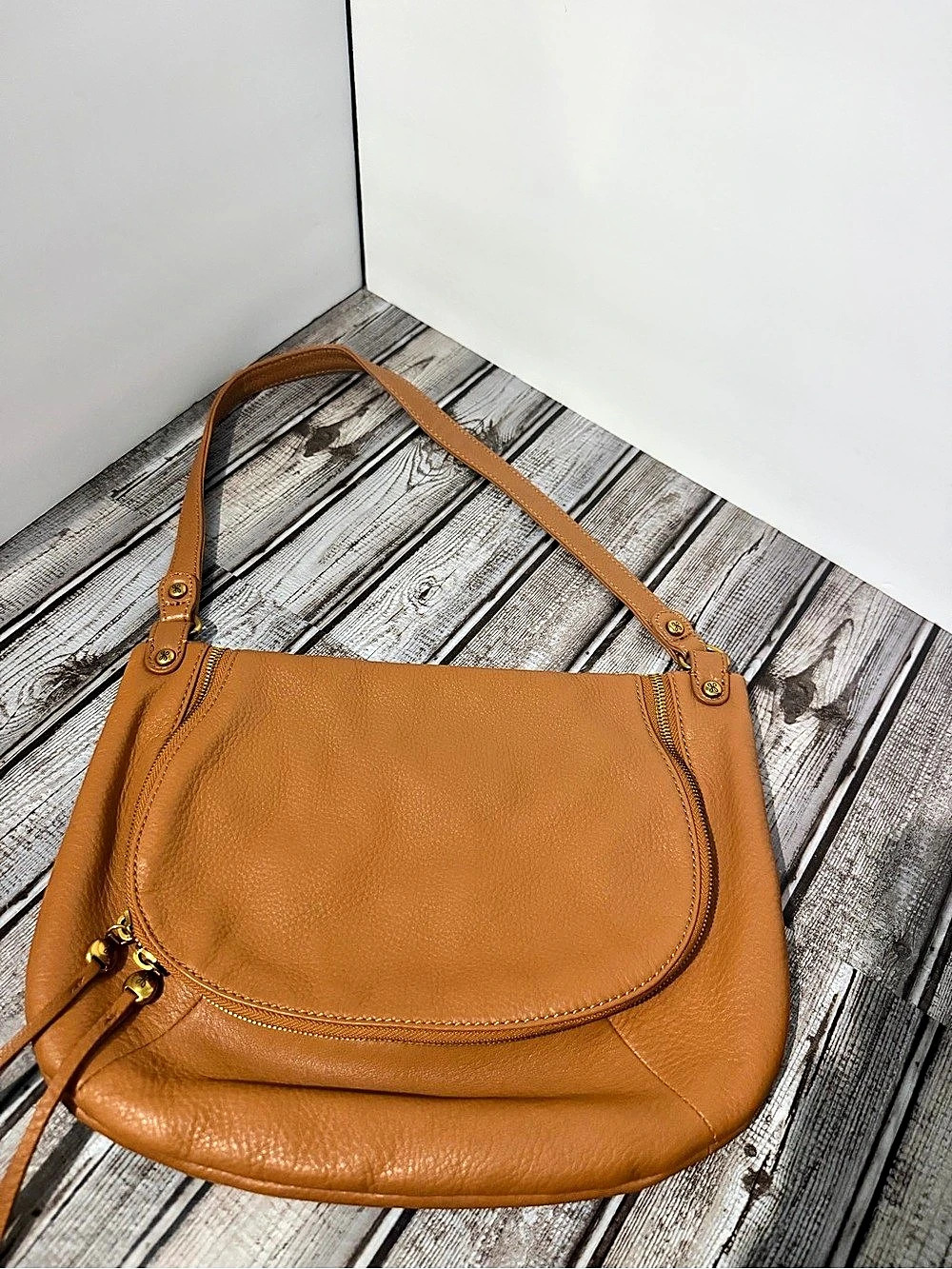 Hobo Brown Leather-Look Hobo Shoulder Bag